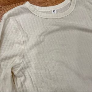🤍Perfect white/creme wide ribbed knit long sleeve base shirt Nordstrom BP XL